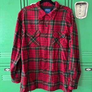 Pendleton Red and Black Plaid Board Shirt